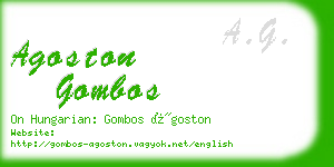 agoston gombos business card